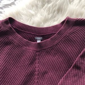 AE Aerie Burgundy Boat Neck Sweater